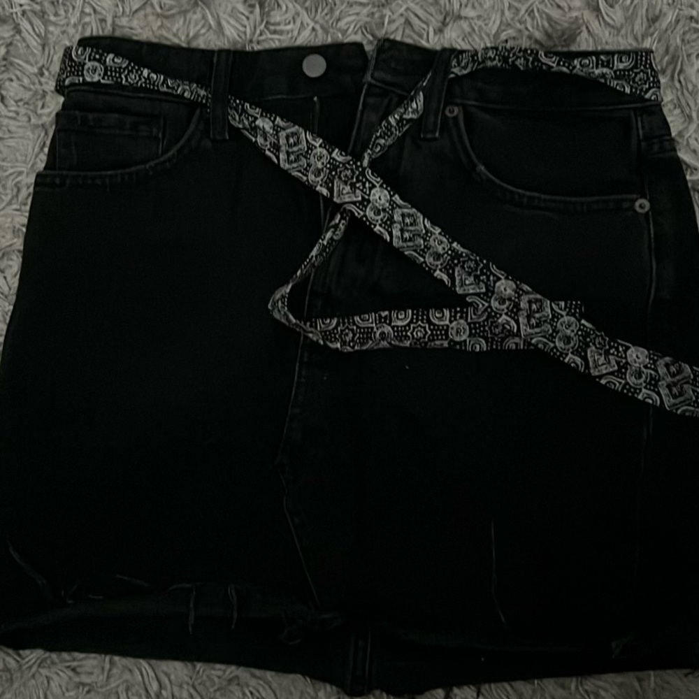 SUPERDRY Black Denim Skirt with Bandana Belt (Never Worn just without tag)